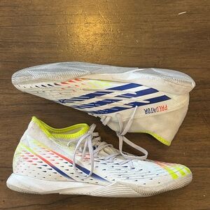 Adidas Predator Indoor Soccer Shoes Mens 10 White Multicolor Indoor Court
